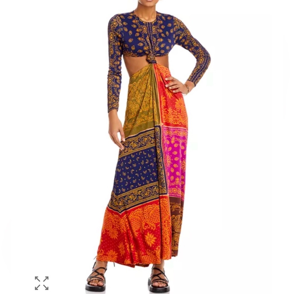 Farm Rio Boho Patchwork Maxi Dress with Paisley Print - Multicolor - Picture 11 of 13